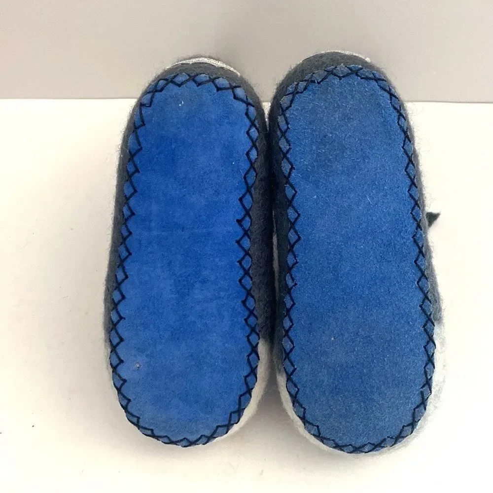 See Heart Felt Wool Felt Donkey Slippers Tails as pull-up Wool Felt Hand Crafted